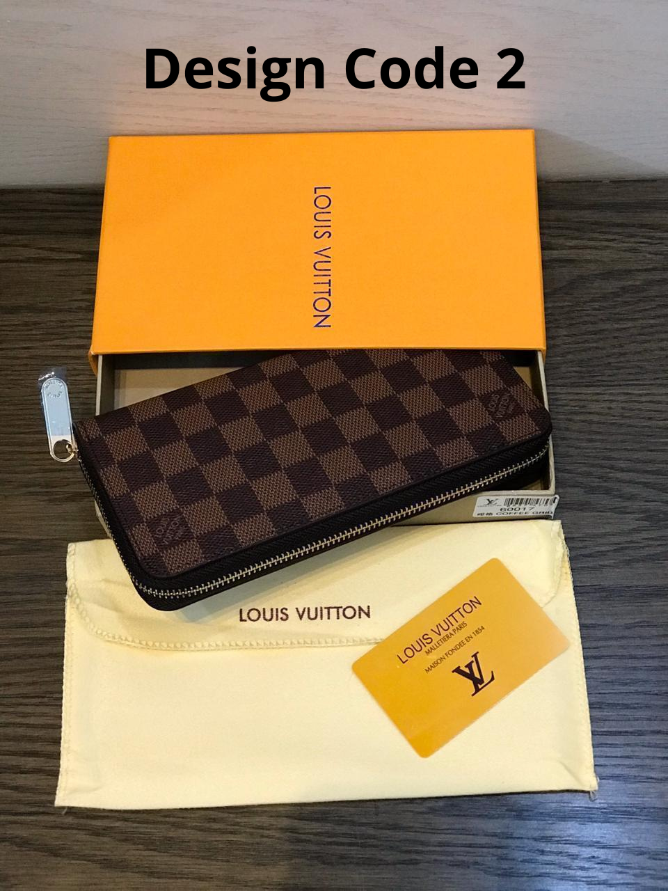 ( LV )High Quality Zipper Wallet With Dust Cover,Brand Card &amp; Brand as Picture